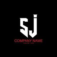 SJ Letter Logo Design. Initial letters SJ gaming's logo icon for technology companies. Tech letter SJ minimal logo design template. SJ letter design vector with white and black colors. SJ