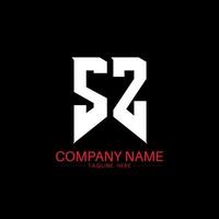 SZ Letter Logo Design. Initial letters SZ gaming's logo icon for technology companies. Tech letter SZ minimal logo design template. SZ letter design vector with white and black colors. SZ