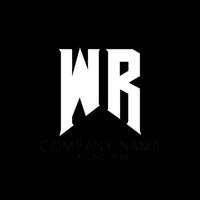 diseño del logotipo de la letra wr. letras iniciales wr icono del logotipo de juegos para empresas de tecnología. plantilla de diseño de logotipo mínimo tech letter wr. vector de diseño de letra wr con colores blanco y negro. wr, wr