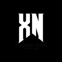 diseño del logotipo de la letra xn. letras iniciales xn icono del logotipo de juegos para empresas de tecnología. plantilla de diseño de logotipo mínimo tech letter xn. xn vector de diseño de letras con colores blanco y negro. xn, xn