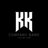 diseño del logotipo de la letra kk. letras iniciales kk icono del logotipo de juegos para empresas de tecnología. plantilla de diseño de logotipo mínimo tech letter kk. vector de diseño de letras kk con colores blanco y negro. k