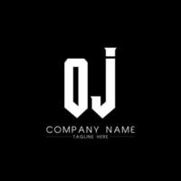 OJ Letter Logo Design. Initial letters OJ gaming's logo icon for technology companies. Tech letter OJ minimal logo design template. OJ letter design vector with white and black colors. OJ