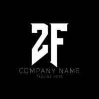 ZF Letter Logo Design. Initial letters ZF gaming's logo icon for technology companies. Tech letter ZF minimal logo design template. Z F letter design vector with white and black colors. zf, z f