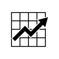 uptrend arrow, increase chart icon vector