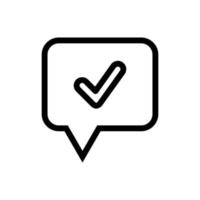 chat bubble with check mark icon vector