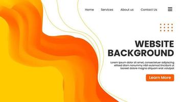 Abstract website background yellow and orange wavy gradient shape - landing page background vector