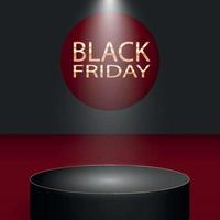 Black Friday Sale banner with podium vector