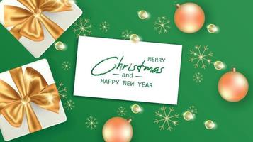 Marry Christmas and Happy New Year card. Christmas banner. vector