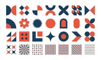 Geometric retro design element vector set