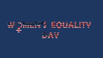 Animated background of women's equality day with smooth animation heart and woman symbol.  Great to use for international event on August 26 th.