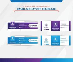 Diseño moderno y creativo de firmas de correo electrónico para perfiles comerciales y personales. vector