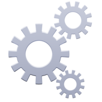 Gear engineering logo concept 3d rendering png