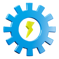 representación 3d del concepto del logotipo de la ingeniería eléctrica png