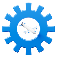 3D-Rendering des Logo-Konzepts für Luft- und Raumfahrttechnik png