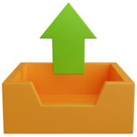 3d rendering upload icon with arrow isolated png