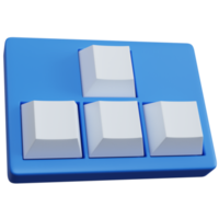 tecla de teclado de renderização 3D isolada png