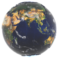 3d terre continent asie png
