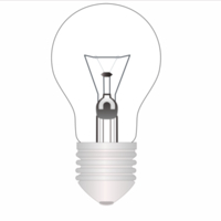 svart och vit ljus Glödlampa design på transparent bakgrund. png