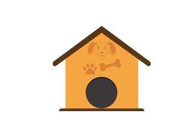 Dog house design in flat style isolated on white background vector