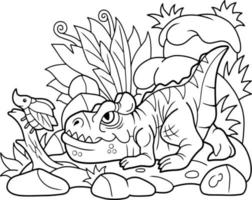 cartoon dinosaur allosaurus coloring book for kids vector