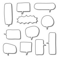 collection set of blank speech bubble balloon, think, speak, talk, text box, banner, flat, design, vector illustration