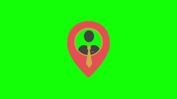 business location pointer icon loop animation with alpha channel, transparent background, ProRes 444 video