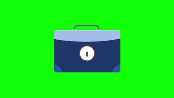 Business briefcase, suitcase, bag, Case icon loop animation with alpha channel, transparent background, ProRes 444 video