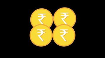 goldene münze rupie icon loop animation mit alphakanal, transparentem hintergrund, prores 444 video
