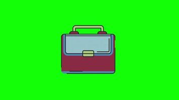 maleta de negócios, mala, bolsa, animação de loop de ícone de caso com canal alfa, fundo transparente, prores 444 video