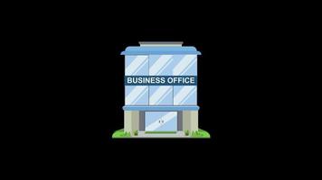 Business Office icon loop animation with alpha channel, transparent background, ProRes 444 video