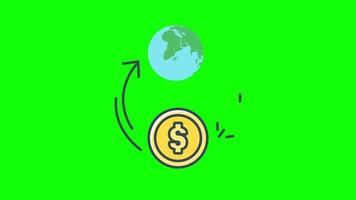 money flow transfer icon loop animation with alpha channel, transparent background, ProRes 444