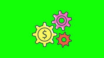 , making money, gear, cog icon loop animation with alpha channel, transparent background, ProRes 444 video