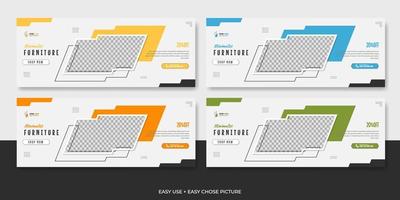 Modern furniture web banner template design vector