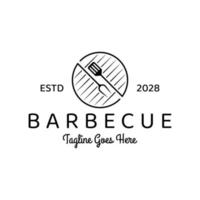 barbecue grill logo design vector