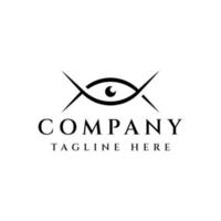 simple eye line logo design vector