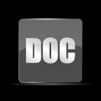 DOC File Vector Icon, Flat Design Style