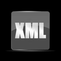 XML File Vector Icon, Flat Design Style