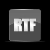 icono de vector de archivo rtf, estilo de diseño plano