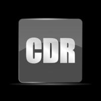 CDR File Icon, Flat Design Style vector