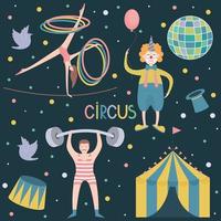 circus performers set vector