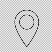 icono de vector de ubicación de signo de pin de mapa de viaje