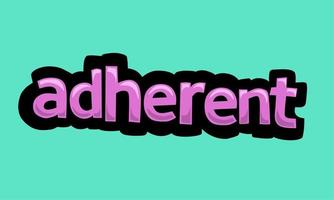 ADHERENT writing vector design on a blue background