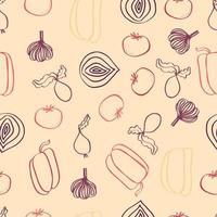 vegetable vector seamless pattern colorful vegan seasonal harvest food