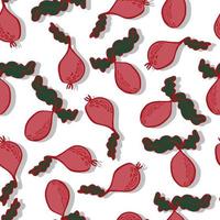 beetroot vegetable vector seamless pattern