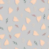 garlic with herbs vegetable vector seamless pattern