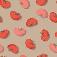 tomatoes vegetable vector seamless pattern