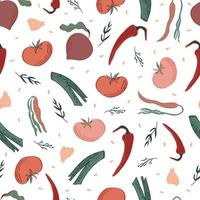 vegetable vector seamless pattern colorful vegan seasonal harvest food