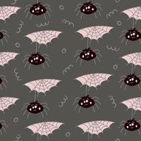 Seamless pattern for Halloween holiday with cute cartoon spider web. vector
