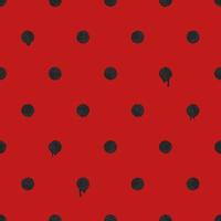 Black Polka Dot on Red Bloody Backdrop, Halloween Background, Seamless Pattern. Spooky Illustration for Holidays, Wrapping Paper, Texture EPS Vector. vector