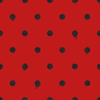 Black Polka Dot on Red Bloody Backdrop, Halloween Background, Seamless Pattern. Spooky Illustration for Holidays, Wrapping Paper, Texture EPS Vector. vector